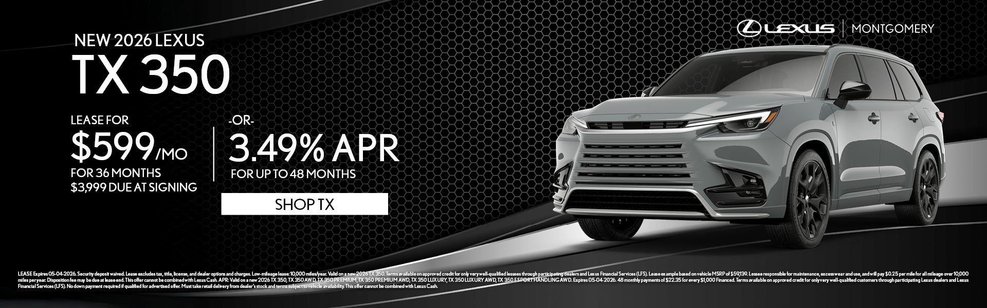 NEW 2026 LEXUS TX 350